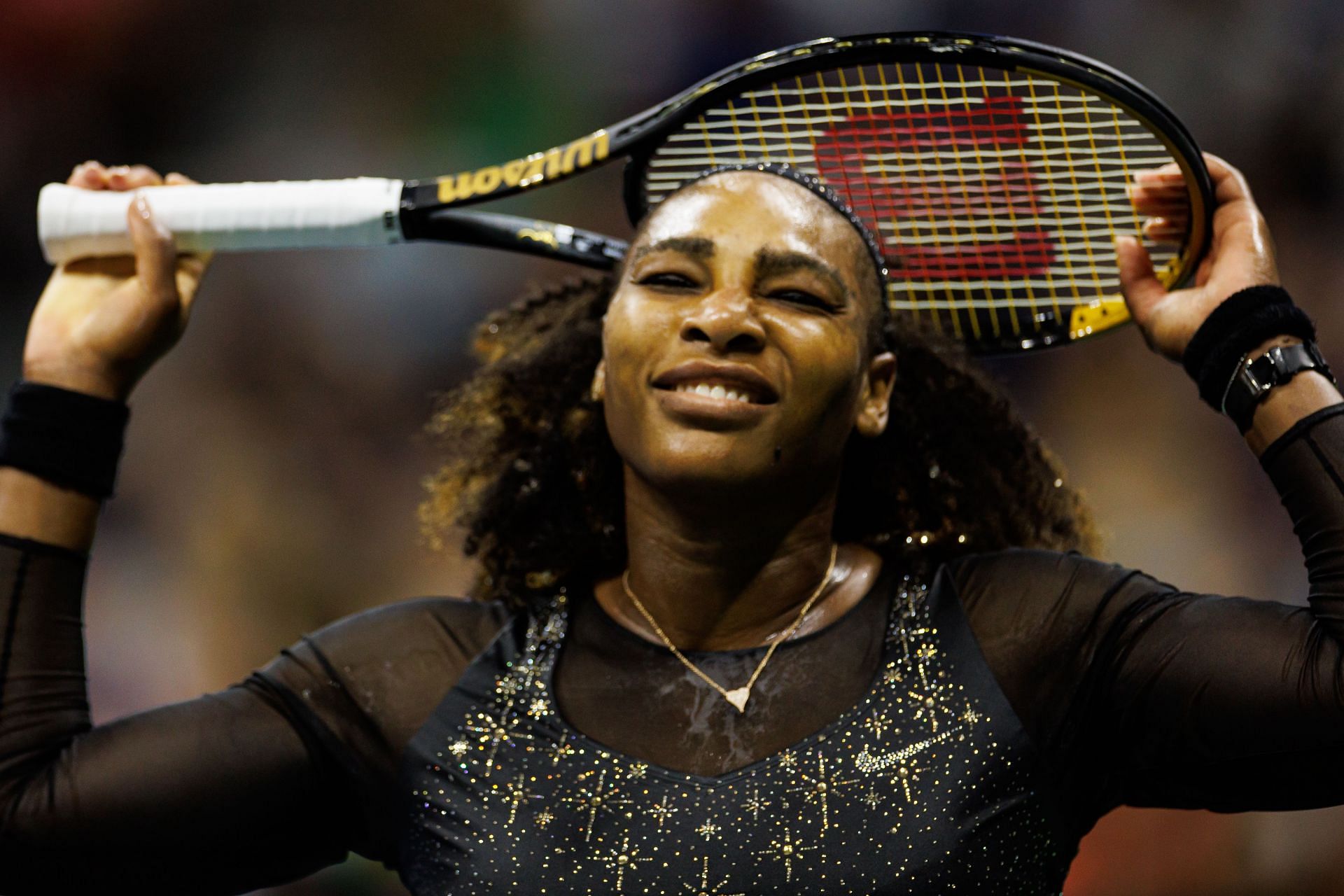 Serena Williams reacts after losing her last pro tennis match at the US Open 2022 | Image Source: Getty
